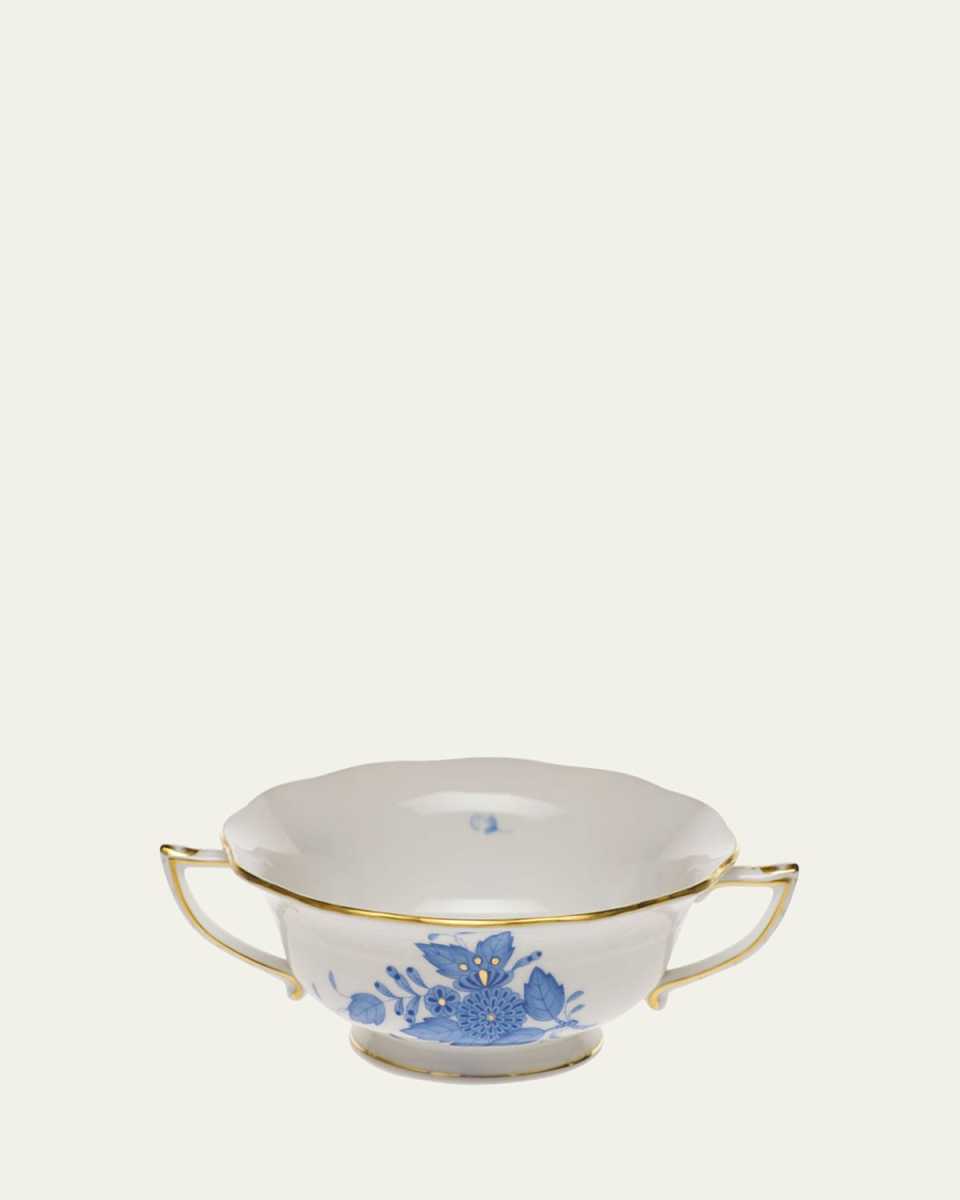 Chinese Bouquet Blue Cream Soup Cup